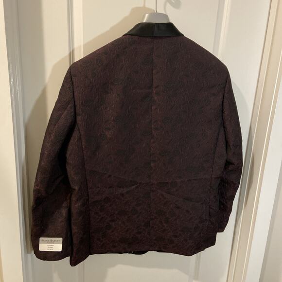 NWT Steve Harvey Men’s 52L Blazer, Purple & Black Floral - Picture 8 of 9